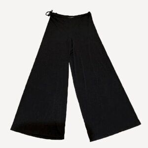 Evovorro Black Wide Leg Drawstring Palazzo Pants. Size XL